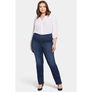 Sculpt-Her NYDJ Pull On High Rise Stretch Comfort Lift Tuck Straight Jeans Sz XL